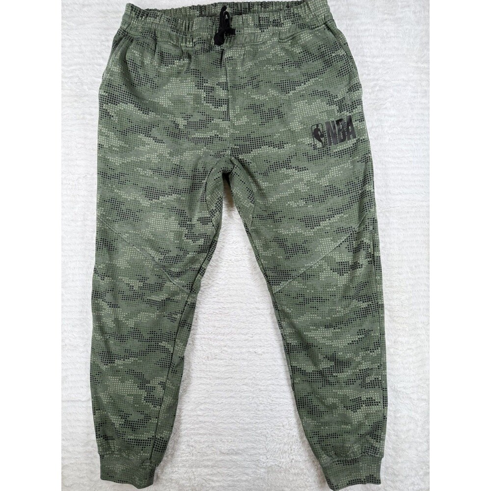 NBA Fleece Sweatpants Men’s XL Digital Camo Pattern Drawstring Tapered Logo